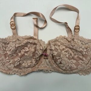Montelle Intimates Lace Underwire Bra 34D nude